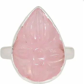 Prsten Růženín vyřezávaný prsten stříbro Ag 925 R72 57 mm (US 8), 6,4 g