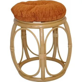 Nábytek Axin Trading s.r.o. Ratanová taburetka široká medová polstr matylda světle hnědý