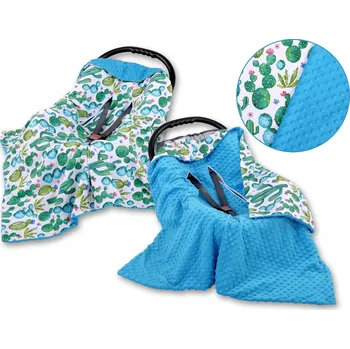 Zavinovačka Dvoustranná deka Bobono Kaktusy 100 x 100 cm, vícebarevná