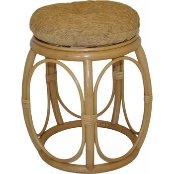 Taburet Ratanová taburetka široká medová polstr matylda béžový