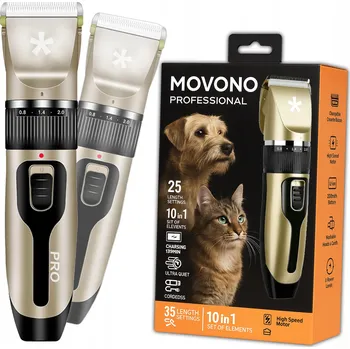 Kosmetika pro psa Profesionální strojek na stříhání psů, koček, zastřihovač 10 v 1 TICHÝ USB