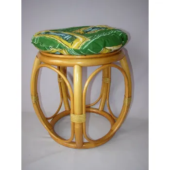 Stolička Axin Trading s.r.o. Ratanová taburetka široká medová polstr hnědý kepr