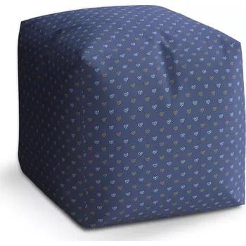 Obývací pokoj Sablio Taburet Cube Srdíčka na modré: 40x40x40 cm
