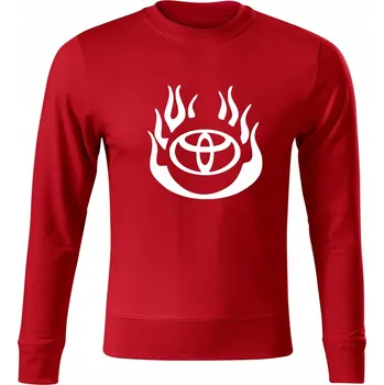 Pánská mikina Mikina bez kapuce D247 SKODA OGIEŃ FIRE červená vel XL