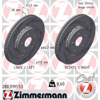 Brzdový kotouč Brzdový kotouč ZIMMERMANN 280.3191.53