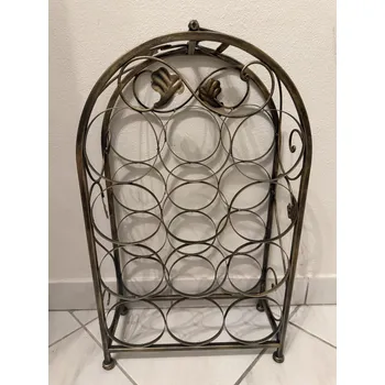 Stojan na víno Kovový stojan na víno S listy - 14 láhví