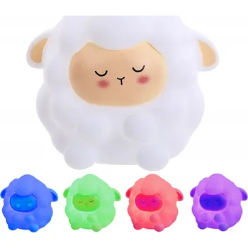 Lampička SILIKONOVÁ LAMPičKA OVCE LED PRO DĚTI NOČNÍ RGB USB DOTYKOVÁ DO LOŽNICE