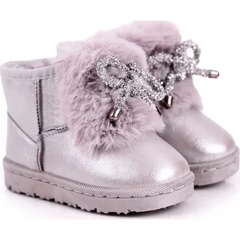 Dívčí sněhule Butosklep dětské sněhule stříbrné, velikost 30