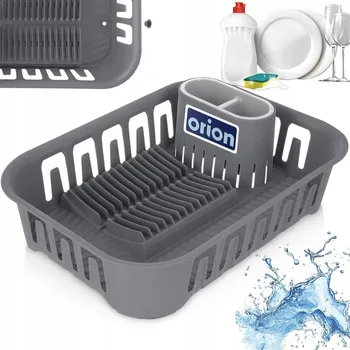 Odkapávač na nádobí Odkapávač SUŠÁK NA NÁDOBÍ talíře příbory hrnky plastový šedý