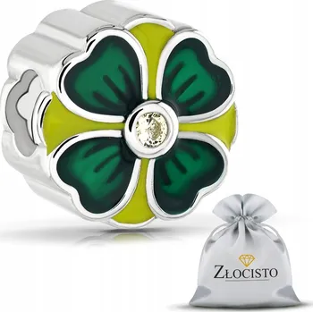 Přívěsek STŘÍBRNÝ PŘÍVĚSEK ZELENÝ ČTYŘLÍSTEK 925 BEADS