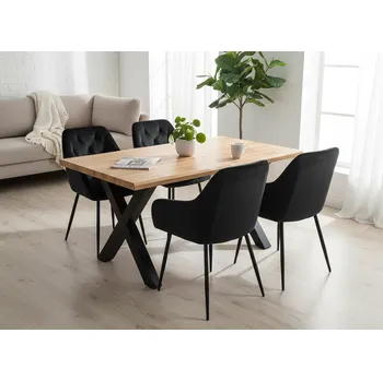 Jídelní stůl Noela Jídelní set ROBUL 140 + 4x židle SIENA černá