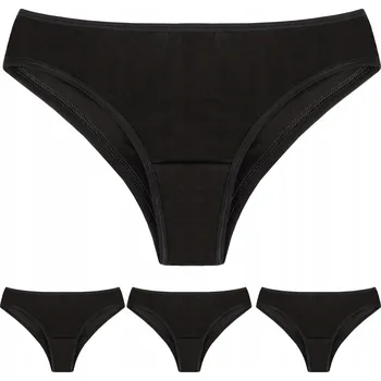 Kalhotky Vivisence 4018 Dámské kalhotky brazilské kalhotky 3-pack černé M