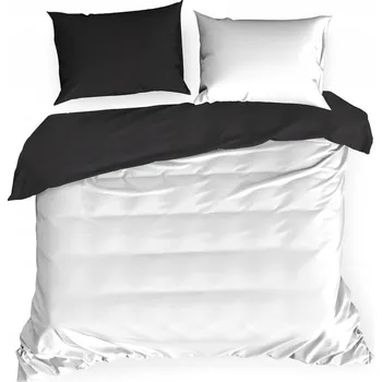 Povlečení Eurofirany Povlečení 160x200 Bavlna Saténové Oboustranné NOVA bílá+černá
