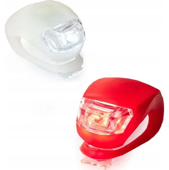 Cyklosvítilna Lampki na kolo, sada světel, přední, zadní, žabky na gumičku, mini, malé silikonové
