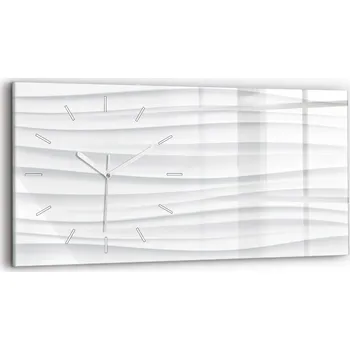 Hodiny Moderní skleněné nástěnné hodiny s potiskem horizontální 60x30 cm Vlny textura