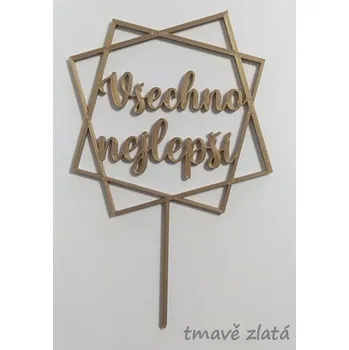 Všechno nejlepší č.6 - plastový zápich - Růžová