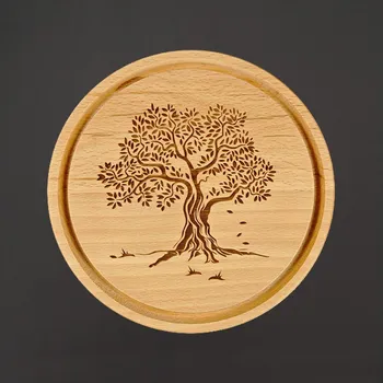 Kuchyňské prkénko AMADEA Dřevěné servírovací prkénko - podnos strom, masivní dřevo, 20 cm