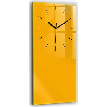 Hodiny Velké Skleněné Nástěnné Hodiny Dekorativní Zlatavě-Žluté 30x60 cm