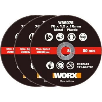 Řezný kotouč WORX Power tools WA6076.3 - Kotouč na řezání kovů pro WX801 Ø 76mm 3ks
