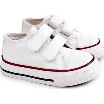 Dívčí tenisky DĚTSKÉ KOŽENÉ TENISKY NA SUCHÝ ZIP BÍLÉ 19