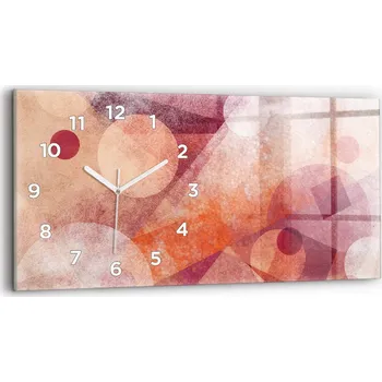 Hodiny Moderní skleněné foto hodiny na zeď 60 cm x 30 cm Geometrická abstrakce