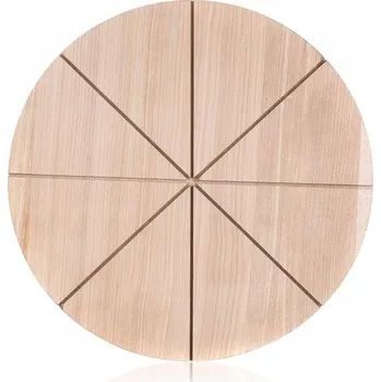 Kuchyňské prkénko DŘEVĚNÉ PRKÉNKO NA KRÁJENÍ PIZZY s drážkami KULATÉ 32 cm BANQUET