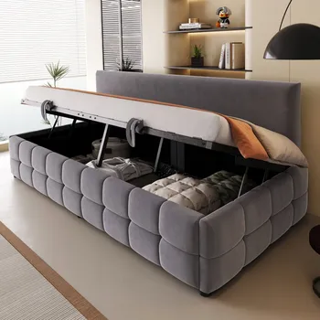 Postel Jednolůžková dřevěná postel Arhatreya 90x200 cm šedá