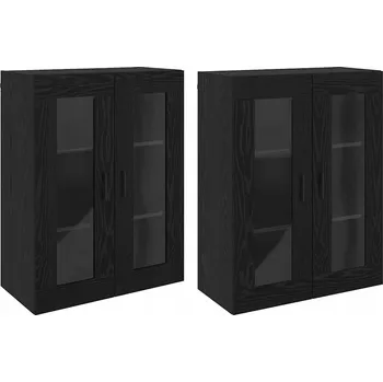 Příborník do zásuvky Nástěnné skříňky 2 ks Černý dub 69,5 x 34 x 90 cm