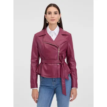 Dámská casual bunda Bordová dámská koženková bunda ORSAY Orsay modrá | tmavě červená 3500115