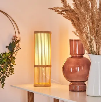 Osvětlení Brilliant 92769/09 Stolní lampa NORI BAMBUS + textilie