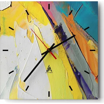 Hodiny Velké nástěnné hodiny 40x40 Abstrakce Skleněné tiché hodiny