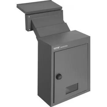 Poštovní schránka Poštovní schránka VEVOR do zdi, odolná ocelová schránka do zdi s kombinačním zámkem 2,8-7,9" a 13", 12,5x6,3x16,9", tmavě šedá