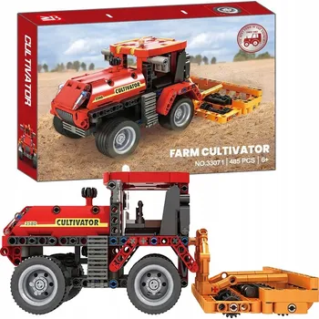 ostatní stavebnice STAVEBNICE – SADA 485 DÍLŮ – ZEMĚDĚLSKÝ TRAKTOR ČERVENÝ