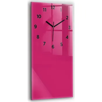 Hodiny Velké Skleněné Hodiny Tiché Do Ložnice Nástěnné Barva sytě růžová 30x60