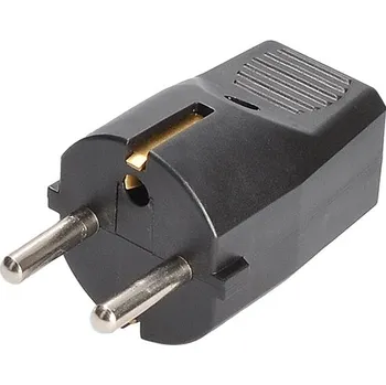 Elektrická zásuvka SOLIGHT Zástrčka přímá, IP20, černá