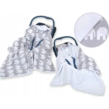 Zavinovačka Oboustranná deka do autosedačky - Šedí sloni