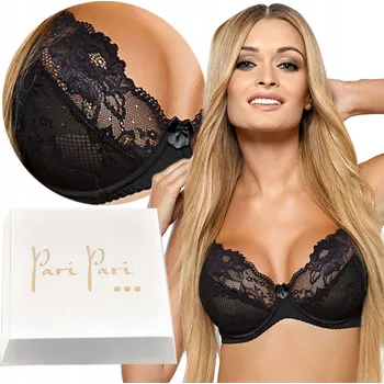 Podprsenka Měkká krajková podprsenka s kosticemi Cleo I Černá, nastavitelná, velikost 70D