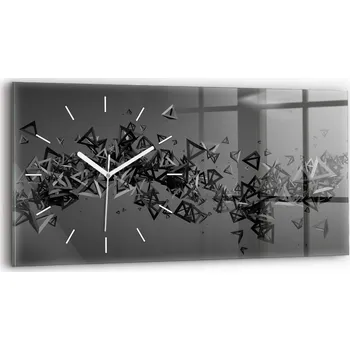 Hodiny Skleněné nástěnné hodiny do obýváku se stylovým potiskem Abstrakce 60x30 cm