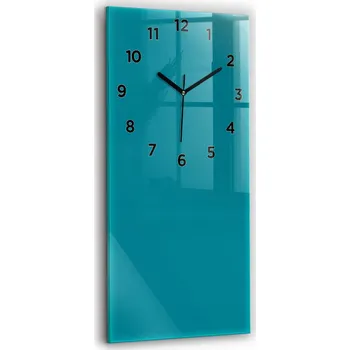 Hodiny Velké Nástěnné Hodiny Skleněné Tiché Ukazatele Mořská Barva 30x60 cm