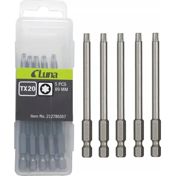 Bit Bit Torx TX20, délka 89 mm, sada 5 ks Luna