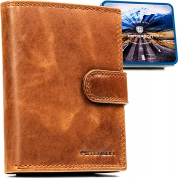 Peněženka Peterson pánská peněženka z přírodní kůže hnědá - muž