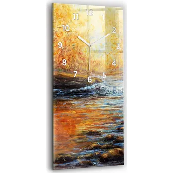 Hodiny Velké Skleněné Nástěnné Hodiny Tichý chod Ručiček Obývací Pokoj Umělecký Design 30x60