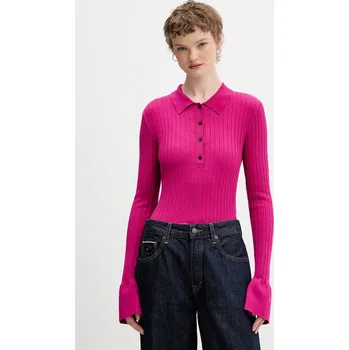 Tričko s dlouhým rukávem Karl Lagerfeld Jeans B1W18026 růžová 42X, vel. M