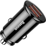 Baseus Circular Plastic autonabíječka s porty 2x USB-A - 30W - černá