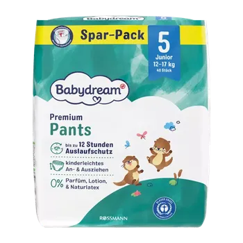 Přebalování Babydream Plenkové kalhotky Premium Junior 12-17 kg vel. 5 40 ks