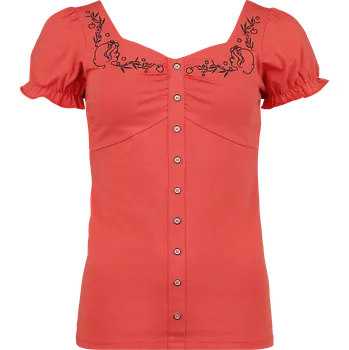 Dámské tričko Tričko Disney z Sněhurka a sedm trpaslíků - Disney Princess - Picnic Collection - Snow White - Ženy - červená