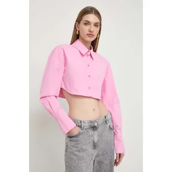 Pánské oblečení Bavlněná košile Patrizia Pepe 8C0696.A391 růžová 30X, vel. 40