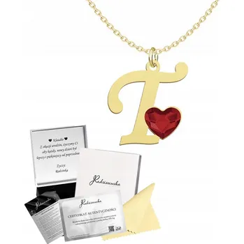 Náhrdelník Pozlacený Náhrdelník PÍSMENO T se srdíčkem - DEDIKACE