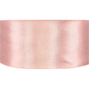 Stuha Saténová stuha oboustranná 25m x 38mm pudrová růžová