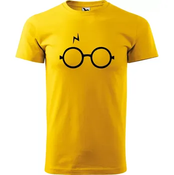 Sablio Tričko s potiskem Brýle a jizva - žluté 5XL